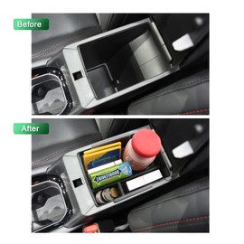 YEE PIN Compatible with Jeep Compass 2021 2022+ Centre Console Storage Box/Glove Box for Armrest Organiser Accessories with Non-Slip Mat (Black)