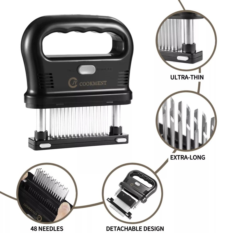 JY COOKMENT Meat Tenderizer Tool with 48 Stainless Steel Ultra