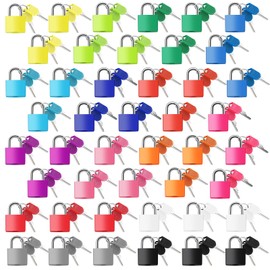 Photect Suitcase Locks with Keys Metal Padlocks Multicolor Small Luggage Keyed Padlock for School Gym Classroom Home Schoolbag Backpack Matching Game Trave(Bright Colors,45 Pcs)