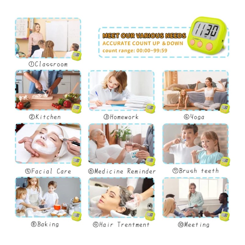 Magnetic Digital Timer Classroom for Kids Large Display Clock Loud