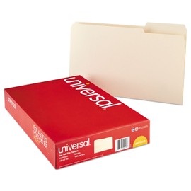 File Folders Manila, Universal 15113 File Folders, 1/3 Cut Assorted, One-Ply Top Tab, Legal, Manila, 100/Box