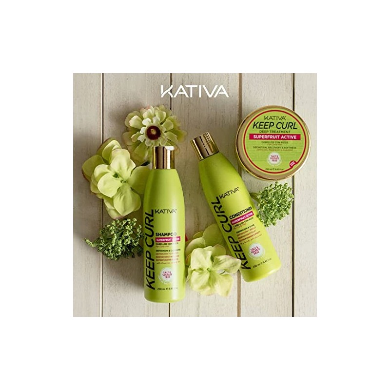 KATIVA Keep Curl Champú para Cabello Rizado 250 ml con