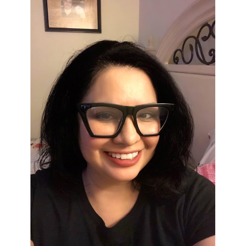 FEISEDY Square Cat Eye Reading Glasses Blue Light Blocking Women