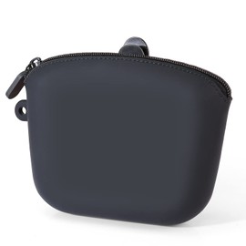 Dog Training Bag with Zipper Small DogTreat Bag Treat Pounc for Pet Training with Training Click Closure Silicone Waterproof Pet Snack Bag (S, Black)