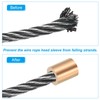 PATIKIL 40pcs 3mm Wire Rope Stop Sleeves Copper Crimp Loop