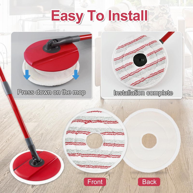 GFRED 3Pcs Mop Pads Replacement Compatible With Vileda Spin and