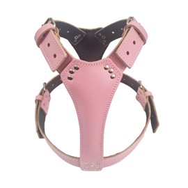 Beautiful Plain Leather Dog Harness Large Size fits any dog like Staffy, Bull Terrier, English Bulldog and any other Large dog Breed from 15kg up to 35kg (Brown)