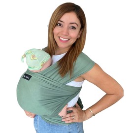 Mãe Baby Fular Ergonómico para Bebé | Portabebé | Fular Elástico | Hasta 10Kg | Baby Wrap | Color Verde Dino