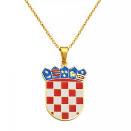 Necklace Pendant Jewellery Croatian Flag Pendant Necklaces for Women Men Croatian National Symbol Jewellery Christmas Birthday Gift