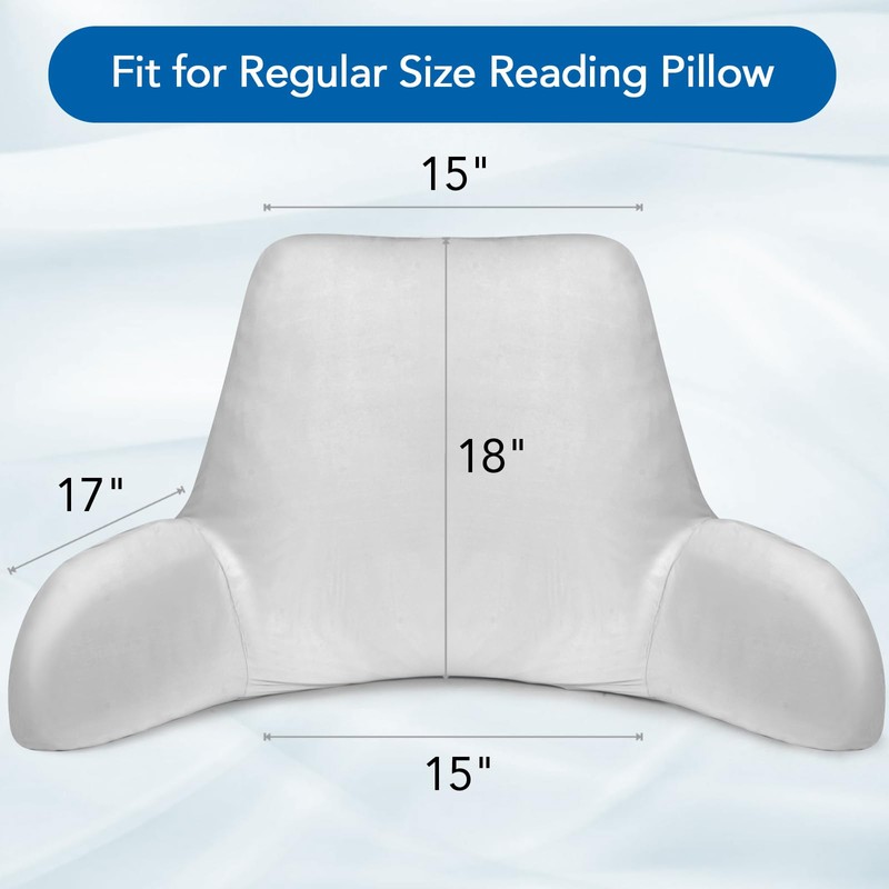 Cooling Reading Pillow Cover with Large Back Opening, Soft Replacement