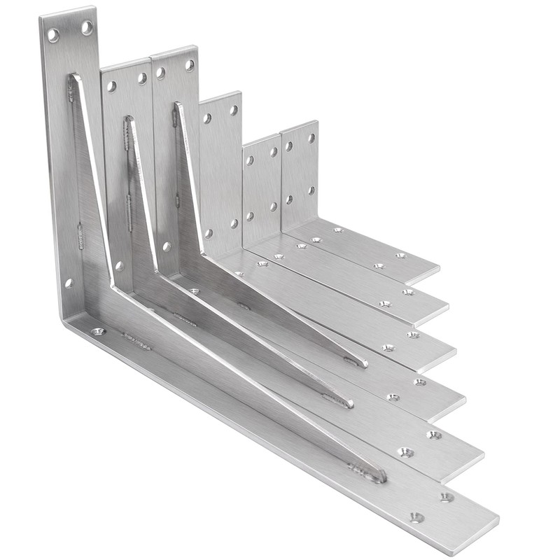 YUMORE Shelf Bracket 8 inch, Heavy Duty (1/5") Thick Solid