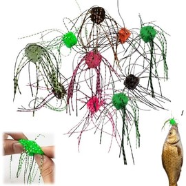 Crovakeu 10PCS Dice Shaped Soft Fishing Bait - PVC Slow Sinking Lures with Whisker Design, Bright Color Mixing - Flexible Bass & Catfish Lure Kit