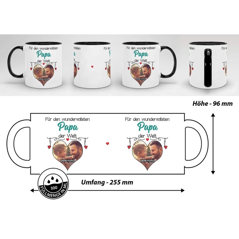 Tasse mit Spruch - Wundervollster Papa der Welt - personalisiert