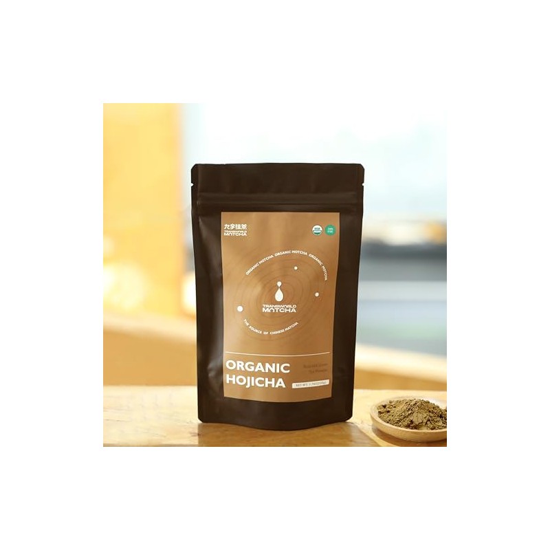 Jiuyu Polvo Hojicha de té verde matcha orgánico tostado al