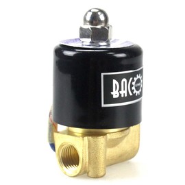 BACOENG 1/4" DC24V Electric Solenoid Valve (BSP, Brass, Normally Closed)