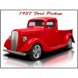 1937 Ford Pickup Truck Hot Rod NEW Metal Sign: Free Shipping - 12 x 16"