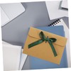 STOBOK Envelope with Ribbon 50pcs European Envelope Green Ribbon Kraft