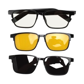 Smart Glasses, Wireless Bluetooth Smart Sunglasses with Open Ear Speaker, Dual Microphones Voice Control Sports Music Sunglasses for Outdoor Fishing Cycling (with Polarized