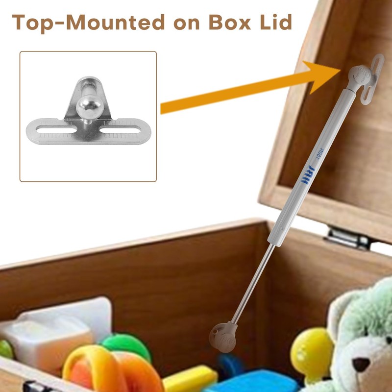 2 Pack Soft Close Toy Box Hinges for Heavy Curved,