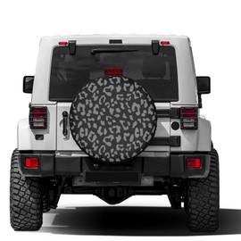 Foruidea Leopard Print Spare Tire Cover Wheel Tire Cover Fit Trailer, RV, SUV and Many Vehicle 18inch