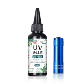 Anergoo UV Resin Kit with Light - 50g UV Glue & Resin Glue for Jewelry Repair, Plastic Welding,Windshield Repair - Fast Curing in Seconds, Portable Design for Crafts, Glass, DIY Decor