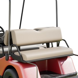 Golf Cart Seat Covers for E-Z-Go, Back Seat Replacement Cushion for 2 Person Seats Golf Cart Microfiber Leather Waterproof Comfortable, Anti-Scratch Anti-Fading Easy to Install (Beige)