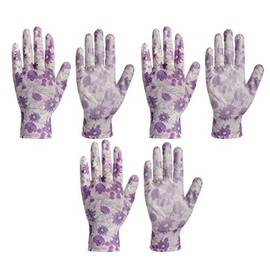 Large Nitrile Garden Gloves for Ladies and Women - Pack of 3 - Perfect Heavy Duty Small Rubber Gardening Cute Gloves for Girls and Womens