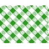 48 Plastic Scalloped Dinner Size Placemats - Green Gingham
