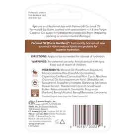Palmer's Bálsamo labial de fórmula de aceite de coco, hidratación durante todo el día, hidrata los labios secos y agrietados (paquete de 2)