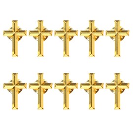 vsilay Pack of 10 Cross Brooch Metal Badge Pin Stylish Lapel Pin Cross Brooch Alloy Material Religious Pins for Fashion Outfits