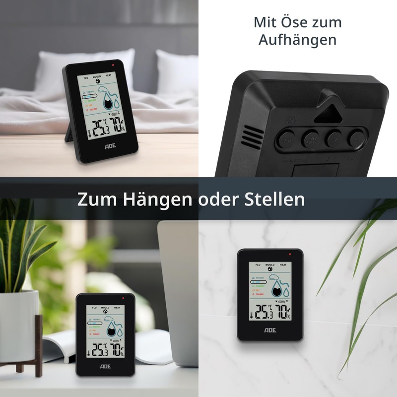 ADE Digital Hygrometer Indoor with Mould Alarm | Moisture Meter