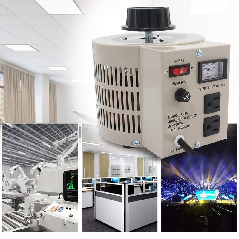 LVYUAN Variable Transformer Variable Voltage Regulator, 0-130V Output, 110V-120V Input,