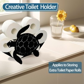 Teaeeno Turtle Paper Storage,Funny Toilet Holder Paper Storage,Animal Papers Storage for Bathroom,Standing Metal Toilet Papers Organizer Hold Extra 8 Rolls
