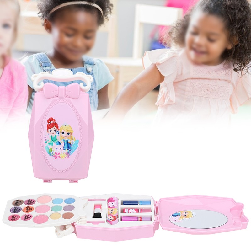 Portable Kid Makeup Water Soluble Toy Miniature Beauty Box Cosmetic