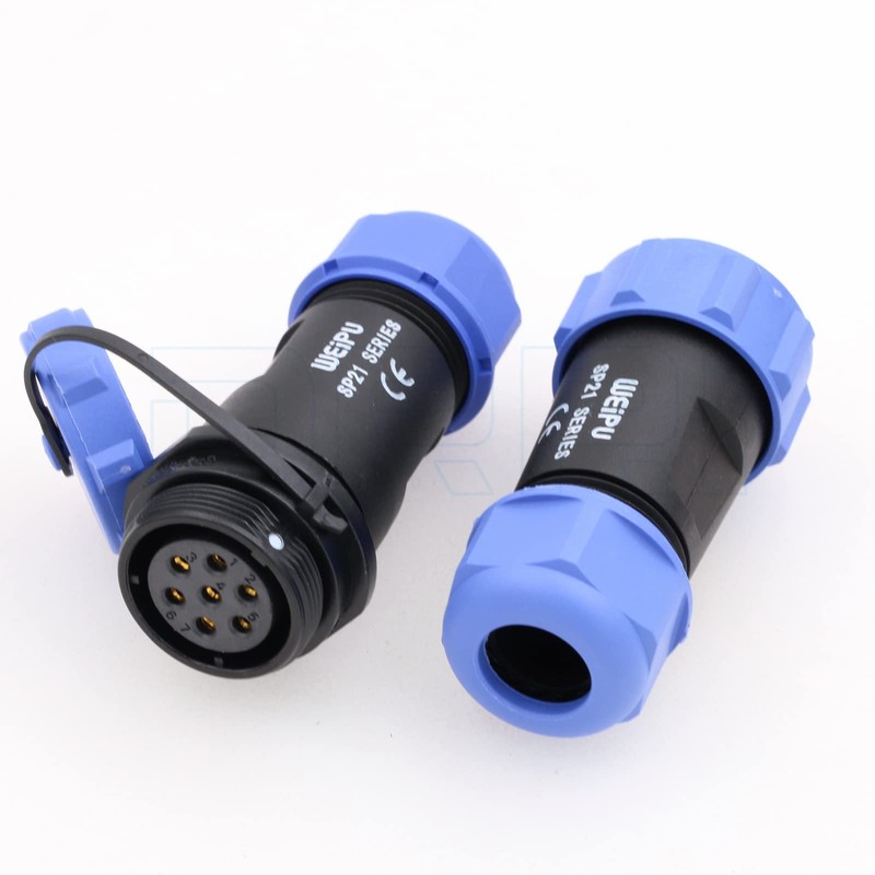 DRRI Weipu SP21 Inline 7 Pin Threaded Coupler Waterproof IP68