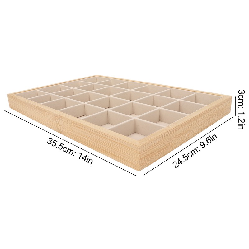 Jewelry Storage Display Trays Multipurpose 24 Grids Jewelry Tray for