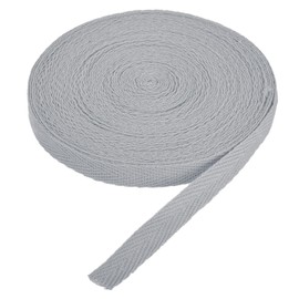 DMiotech 3/8"(1cm) 10 Yards Cotton Twill Tape Cotton Ribbons Bias Binding Tape Herringbone Tape Ribbons Silver Grey for DIY Crafts Making, Clothes, Knit