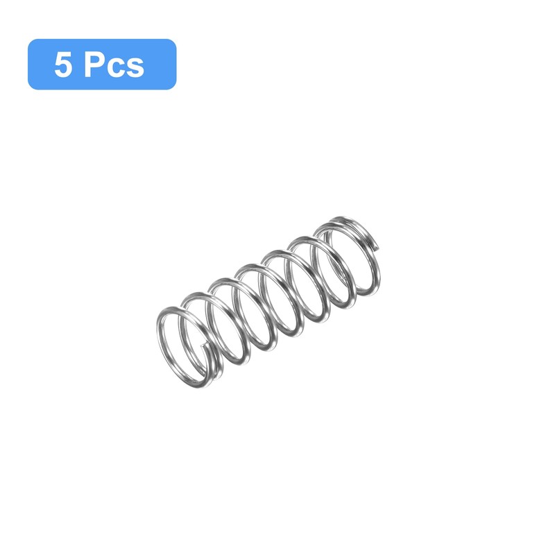 sourcing map Compression Spring, 5Pcs 304 Stainless Steel, 8mm OD,