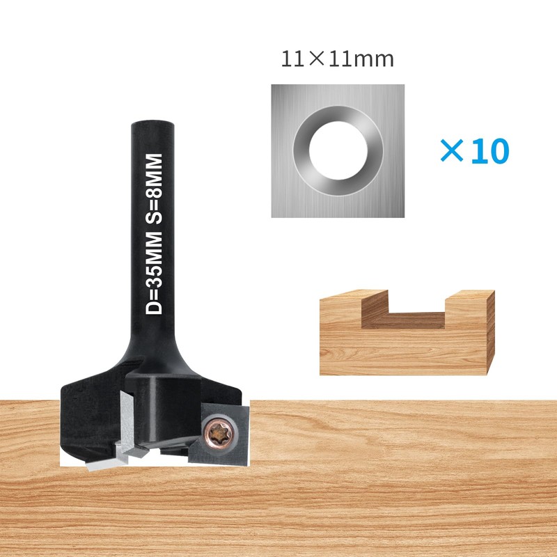 DEEFIINE 11X11mm Square Carbide Inserts for Woodworking(10 pcs)