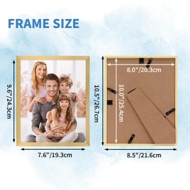 WIFTREY 8x10 Picture Frame Set of 18, Multi Photo Frames 8 by 10 Bulk for Wall Hanging or Tabletop Display, Gold