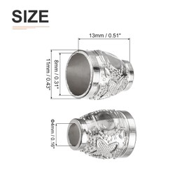 DTGN 11x13x4mm Bell Stopper - 10Pack - Good for DIY Drawstring Lanyard Backpacks - Alloy Conical Cord Ends Lock Cord Rope Fastener Ends Stopper - Silver