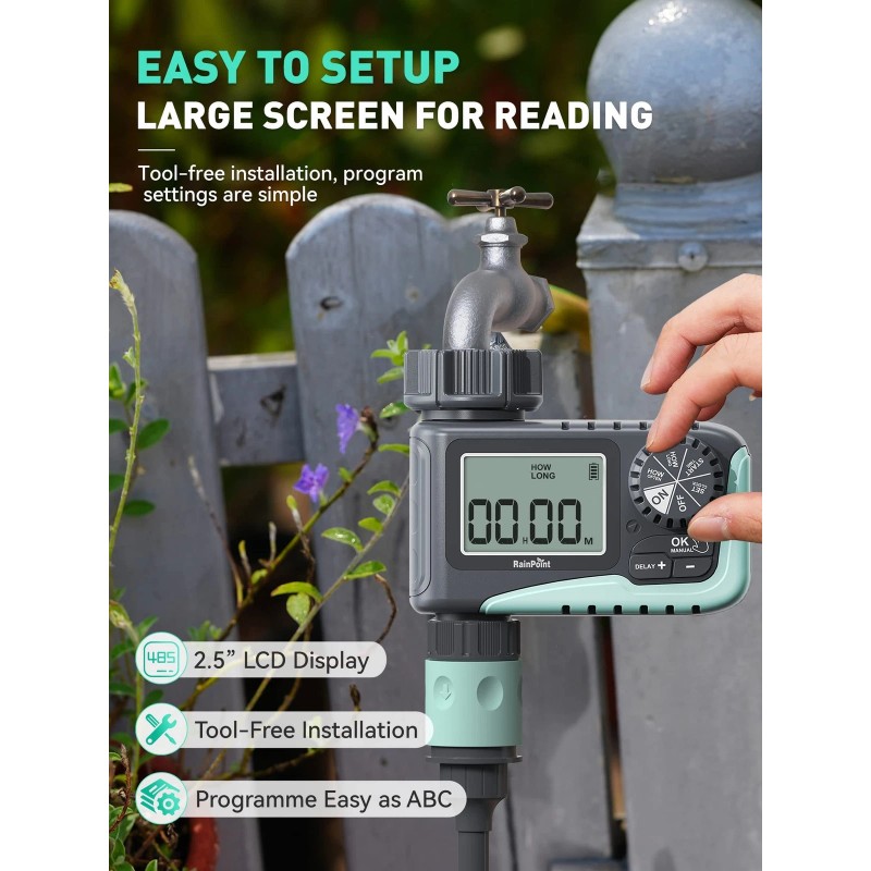RAINPOINT Sprinkler Timer, Programmable Water Timer for Garden Hose, Outdoor