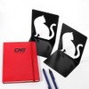 Kaenarie Bookends Iron Cutlery Cat Design Book Stand (Cat)