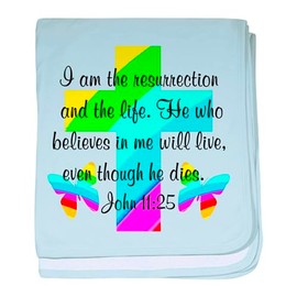 CafePress John 11:25 Baby Blanket, Super Soft Newborn Swaddle