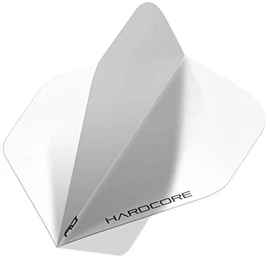 Hardcore White Extra Thick Standard Dart Flights - 5 Sets Per Pack (15 Dart Flights in Total) & Red Dragon Checkout Card