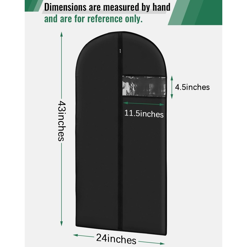 Lzerking Garment Bags for Hanging Clothes (8 packs43 inches) Washable