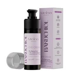 Meina 1% Bakuchiol Eye Cream Against Wrinkles and Dark Circles, Anti Ageing Peptide Cream with Oligo Hyaluronic Acid, Wrinkle Cream, Firming Eye Cream, Skincare for Wrinkles, Gentle Retinol