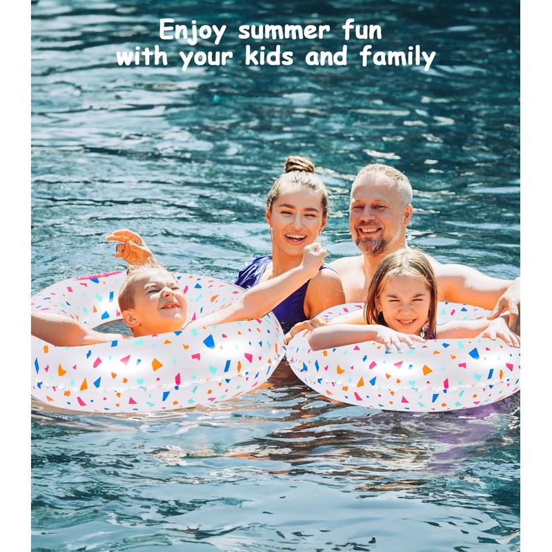 Inflatable Swimming Hoop, Star Clear Sky Rainbow Sequins Swimming Ring,