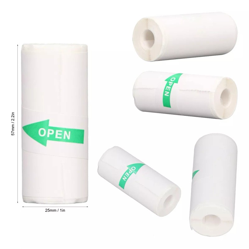 Kanimus 10 Rollos Mini Autoadhesivo Papel De Impresora, 57 X