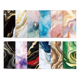 FREEBLOSS 24pcs Glasses Cleaning Cloth Marble Pattern Microfiber Cleaning Cloth for Glasses Eyeglasses Thick Cleaning Cloths Soft Reusable Glasses Wipes Camera Lens Phone Screen Glasses 6.3x6.3‘’